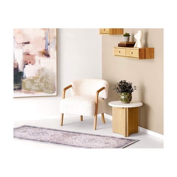 Šviesios natūralios spalvos iš ąžuolo masyvo sieninė lentyna 80 cm Luzern – House Nordic-image-2