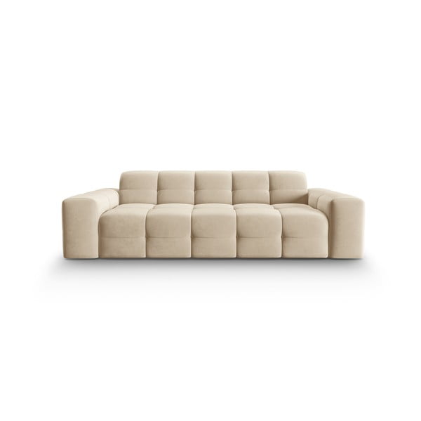 Smėlio spalvos aksominė sofa 222 cm Kendal - Micadoni Home