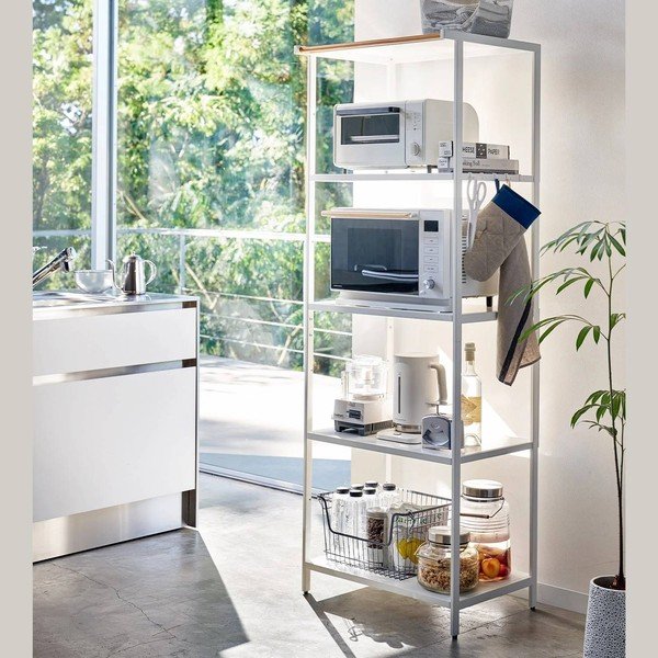 Matinės baltos spalvos iš plieno pastatoma lentyna 60x170x46,5 cm Tower – YAMAZAKI-image-1