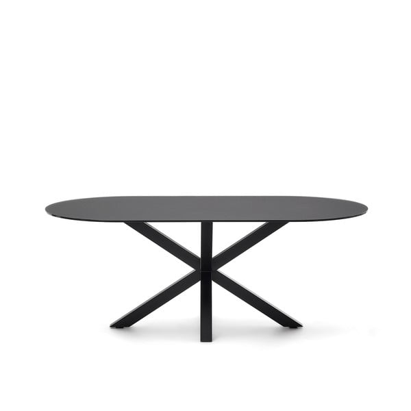 Valgomojo stalas su stikliniu stalviršiu 100x200 cm Argo – Kave Home-image-3