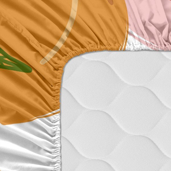 Paklodė oranžinės spalvos/rožinės spalvos su guma 200x200 cm Peach fruits – Aware-image-2
