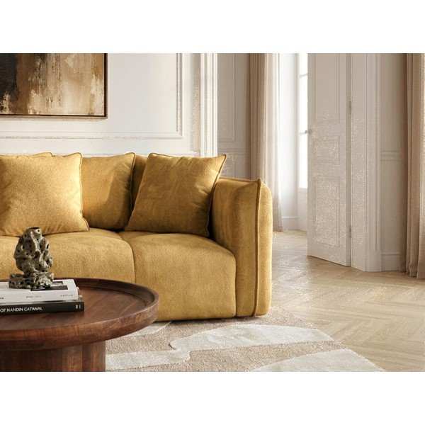 Geltonos spalvos sofa iš šenilinio audinio Harlem – Bobochic Paris-image-2