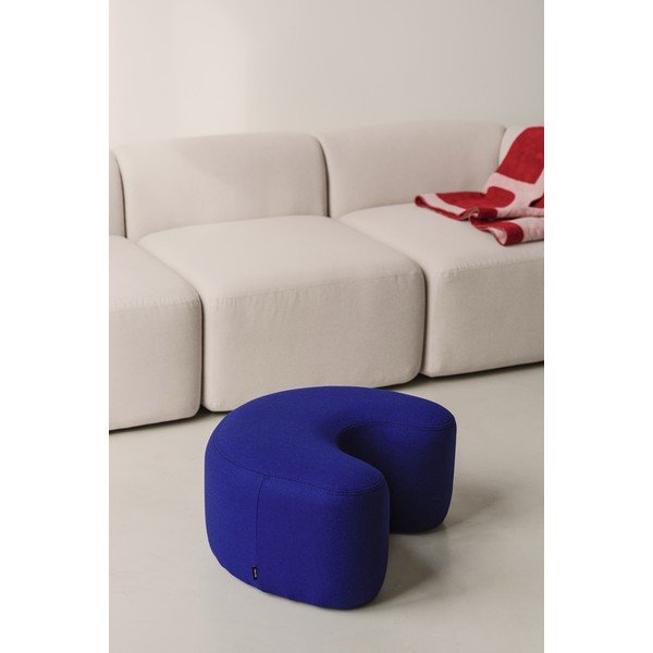Mėlynos spalvos pufas iš vilnos Ü – noo.ma-image-1