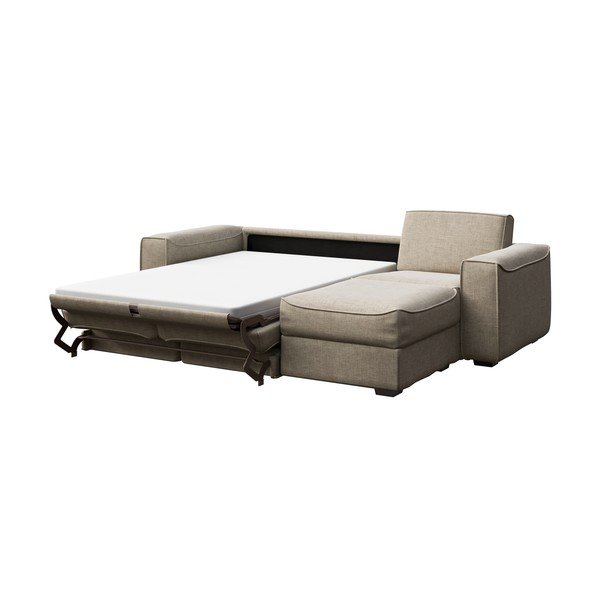 Smėlio spalvos kampinė sofa Mesonica Munro, dešinysis kampas, 308 cm-image-3