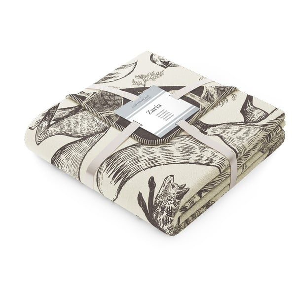 Smėlio spalvos antklodė ir pledas 200x150 cm Fox – Restilo-image-2