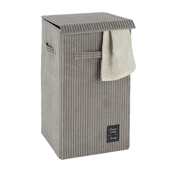 Pilkas skalbinių krepšys Wenko Cora, 63 l talpos-image-3