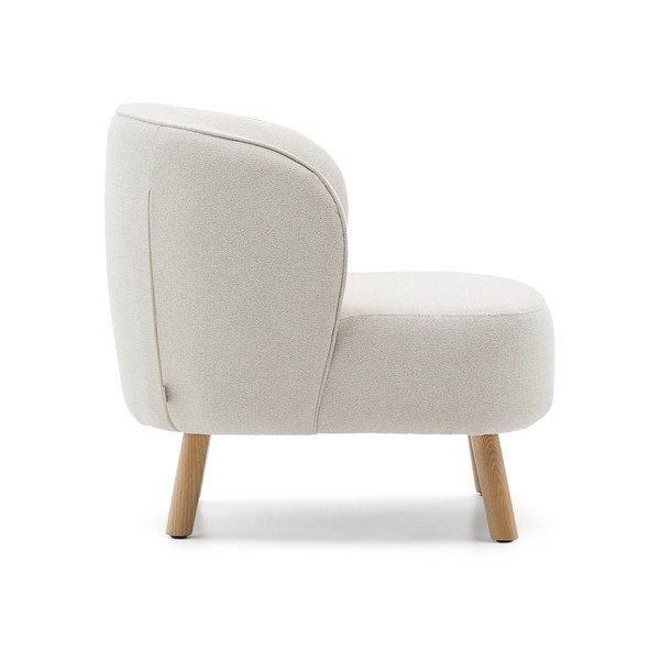 Kreminės spalvos iš šenilinio audinio krėslas Ulit – Kave Home-image-3