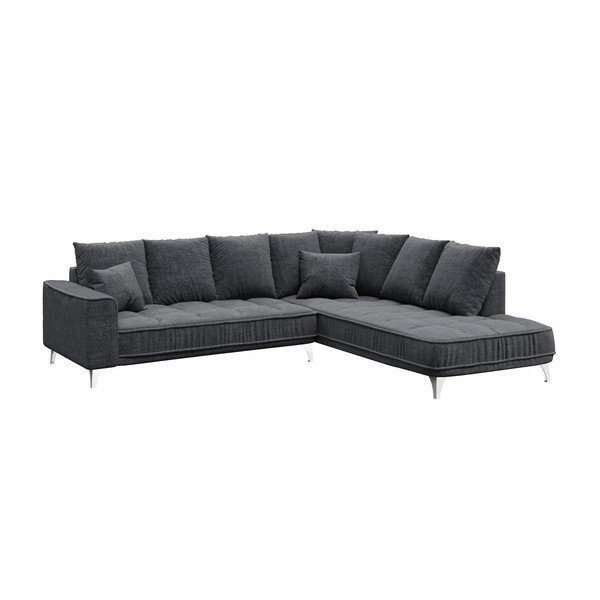 Tamsiai pilka kampinė sofa Devichy Chloe, dešinysis kampas, 288 cm-image-2