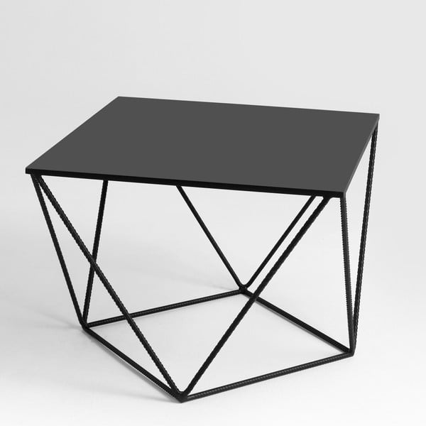 "Custom Form Daryl" juodas kavos staliukas, 55 x 55 cm