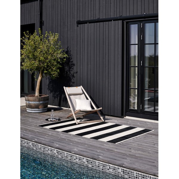 Juodos ir baltos spalvos lauko kilimas 70x225 cm Bob Black Vanilla – Pappelina-image-2