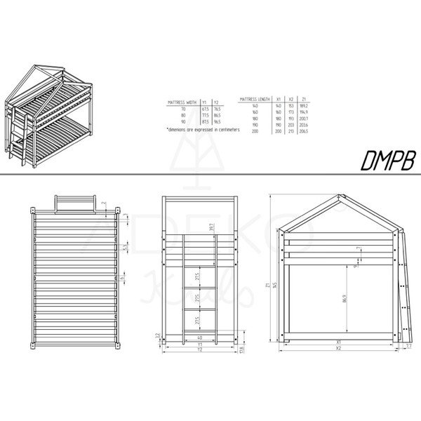 Natūralios spalvos vaikiška lova su sandėliavimo vieta su lovos grotelėmis 80x160 cm DMPB – Adeko-image-4