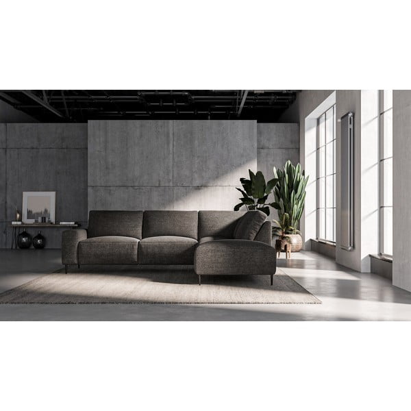 Antracito pilkos spalvos kampinė sofa Ghado Tendo, dešinysis kampas-image-1