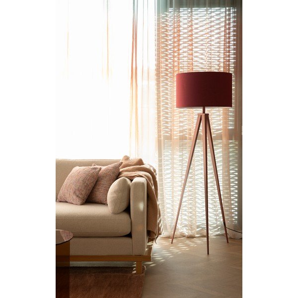 Bordo spalvos pastatomas šviestuvas (aukštis 157 cm) su tekstiliniu gaubtu Tripod – Zuiver-image-1