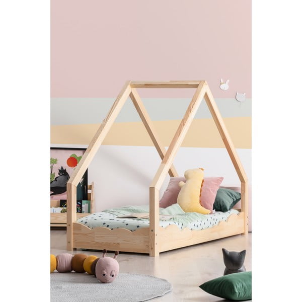 Namų formos vaikiška lova iš pušies medienos Adeko Loca Dork, 100 x 200 cm-image-1