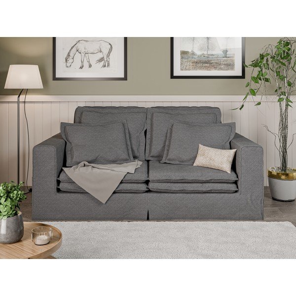 Pilkos spalvos sofa 196 cm Nora – Ropez-image-1