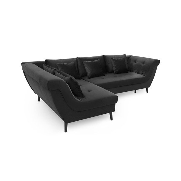 Tamsiai pilka keturių vietų sofa-lova "Bobochic Paris Real", kairysis kampas-image-4