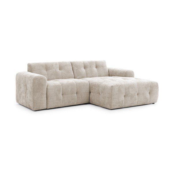 Smėlio spalvos kampinė sofa (su dešiniuoju kampu/su gultu) Melva – Ropez