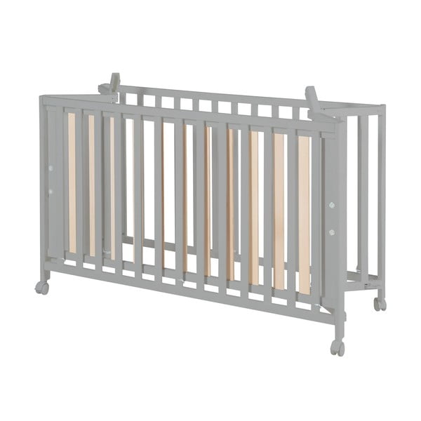 Vaikiška lovelė pilkos spalvos ant ratukų 60x120 cm Fold up – Roba-image-2