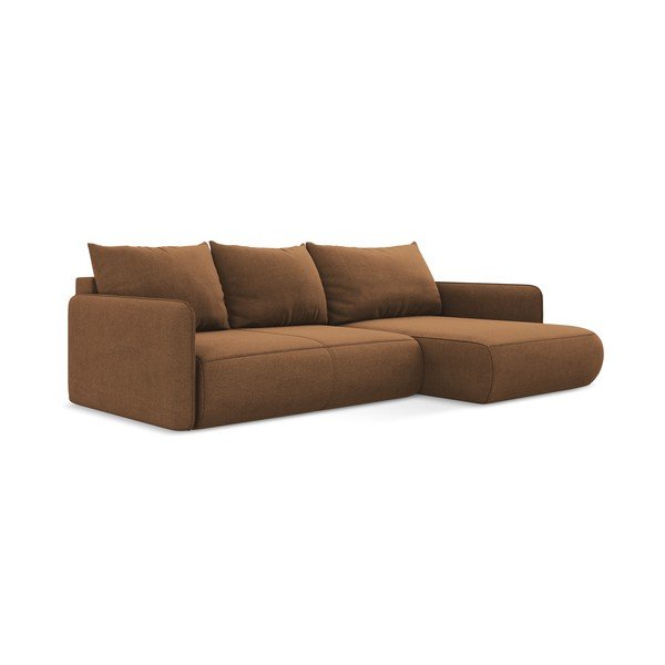 Oranžinės spalvos sulankstoma/su sandėliavimo vieta kampinė sofa (su dešiniuoju kampu) Nanea – Makamii-image-4