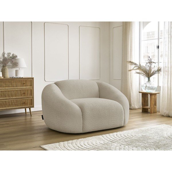 Iš boucle krėslas smėlio spalvos Tina – Bobochic Paris-image-4