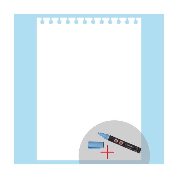 Baltos lentos lipdukas su skysta kreida Fanastick užrašų popierius-image-1