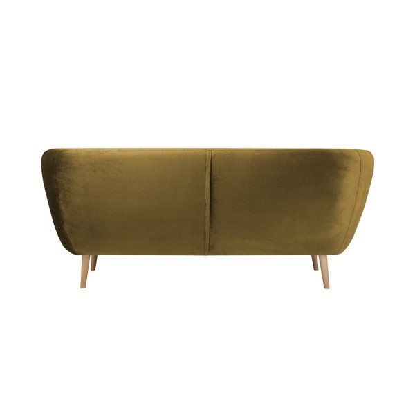 Garstyčių geltonos spalvos trijų vietų sofa Mazzini Sofas Benito-image-4