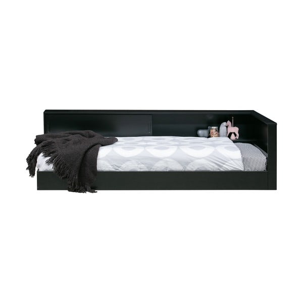 Juodos pušies viengulė lova WOOOD Connect, 90 x 200 cm