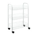 Baltas mobilus stovas su 3 lentynomis Metaltex Siena