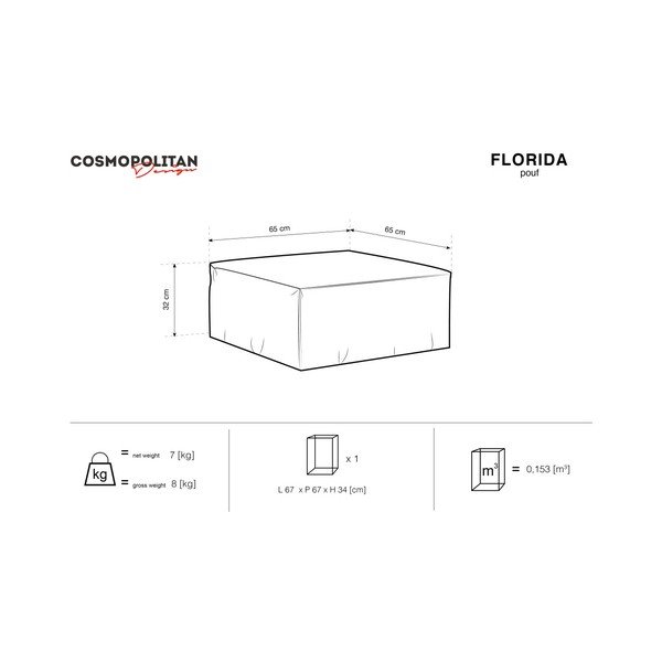 Žalias pufas Cosmopolitan Design Florida, 65 x 65 cm-image-4