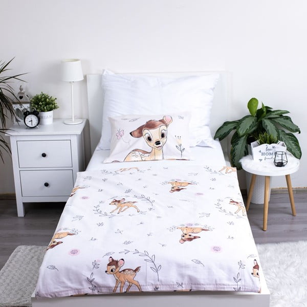 Iš medvilnės vaikiška patalynė vaikiškai lovai 100x135 cm  Bambi "Beige" – Jerry Fabrics-image-2