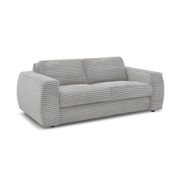Šviesiai pilkos spalvos sofa miegojimui/sulankstoma iš kordinio velveto 240 cm Hugo – Bobochic Paris-image-2