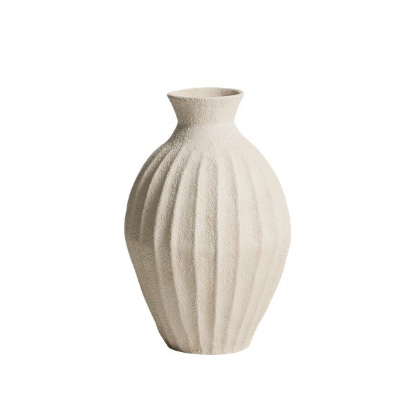 Kreminės spalvos iš papjė mašė rankų darbo/aukšta vaza (aukštis 67 cm) Arquena – Kave Home