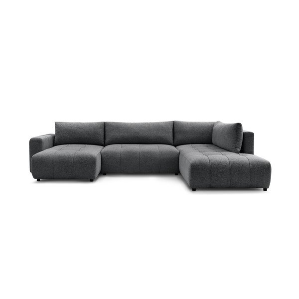 Tamsiai pilkos spalvos sulankstoma/su sandėliavimo vieta kampinė sofa (su kairiuoju kampu/„U“ formos) Arsene – Bobochic Paris