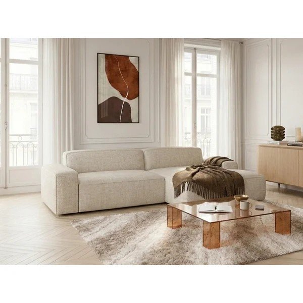 Smėlio spalvos sulankstoma/ar elektrisko sēdekļa regulēšanu kampinė sofa (su dešiniuoju kampu) Abel – Bobochic Paris-image-4