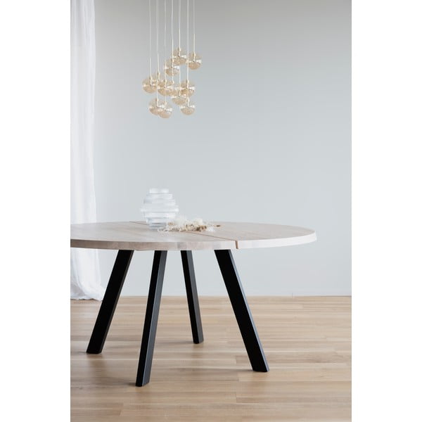 Apvalus valgomojo stalas iš balinto ąžuolo Rowico Freddie, skersmuo 160 cm-image-1