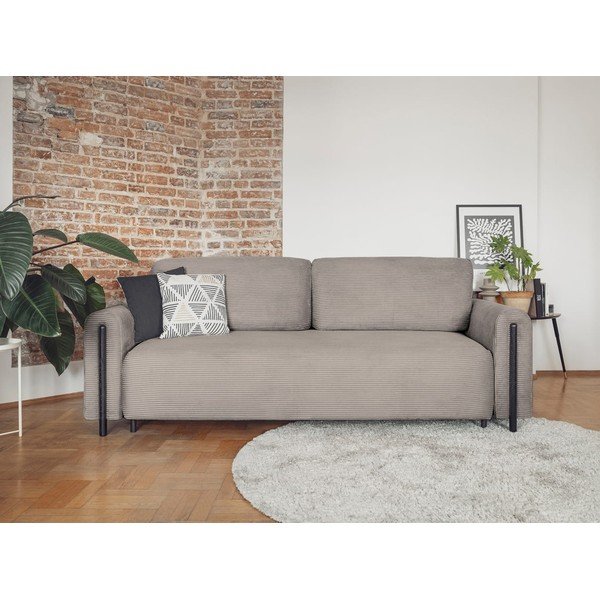 Šviesiai rudos spalvos iš kordinio velveto sulankstoma/su sandėliavimo vieta sofa 244 cm Arcadova – ELTAP-image-1