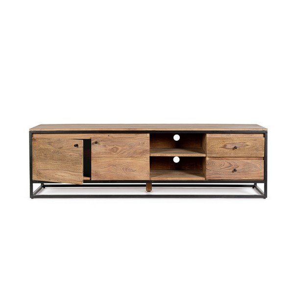 Natūralios spalvos iš dalbergijos medžio masyvo TV spintelė 175x50x45 cm Nartan – Bizzotto-image-3