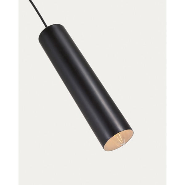 Juodos spalvos kabantis šviestuvas ø 8 cm su metaliniu gaubtu Maude – Kave Home-image-4