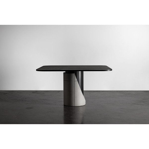 Valgomojo stalas su ąžuoliniu stalviršiu 140x140 cm Sharp - Lyon Béton-image-3