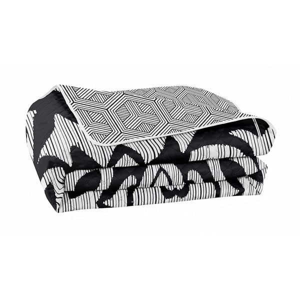 Juodai balta dvipusė mikropluošto lovatiesė "DecoKing Hypnosis Mezmerize", 240 x 260 cm