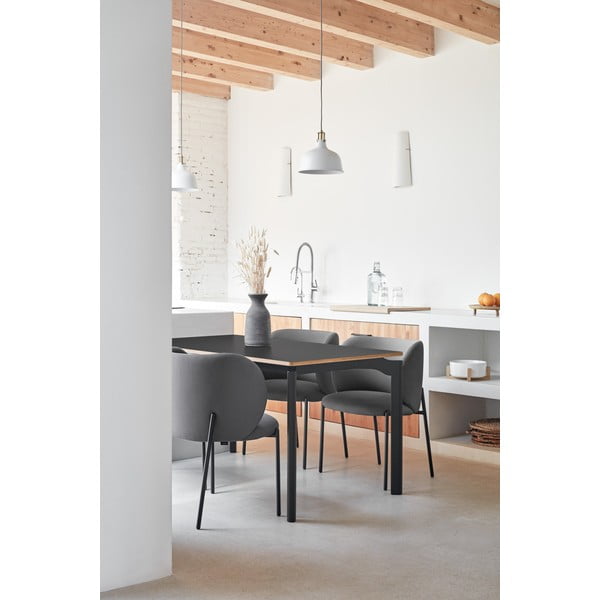 Tamsiai pilkos spalvos iš audinio valgomojo kėdžių komplektas 2 vnt. Mogi – Teulat-image-2