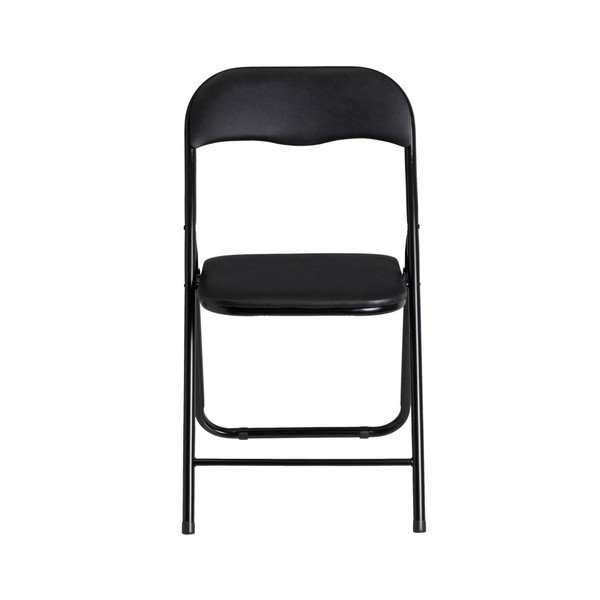 Iš dirbtinės odos sulankstoma valgomojo kėdė juodos spalvos – Casa Selección-image-1