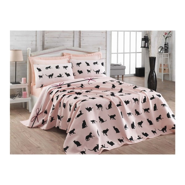 Medvilninės viengulės lovos užvalkalo, paklodės ir pagalvės užvalkalo rinkinys "Divian", 160 x 240 cm