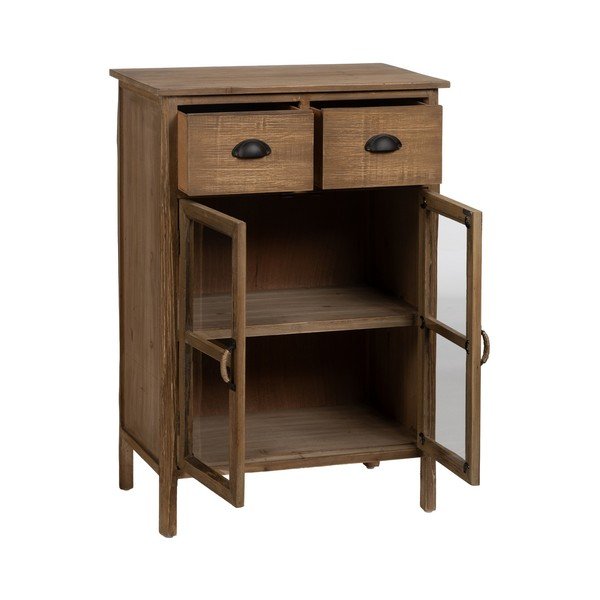 Iš kėnio masyvo vitrina natūralios spalvos 64x92,5 cm – Ixia-image-2