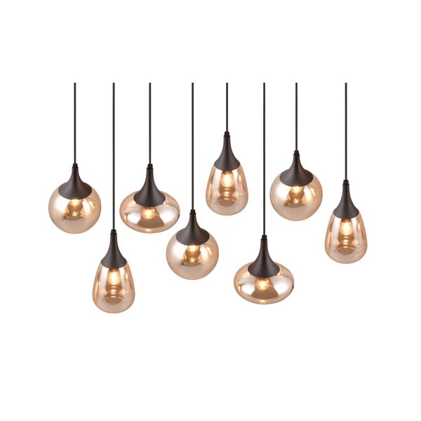 Kabantis šviestuvas juodos spalvos/oranžinės spalvos su stiklo gaubtu Lumina – Trio-image-2