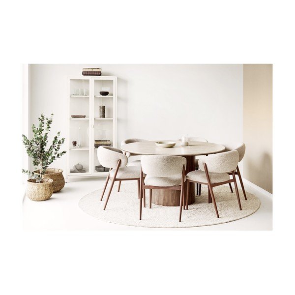 Kreminės spalvos iš plieno vitrina 80x175x35 cm Brisbane – House Nordic-image-2