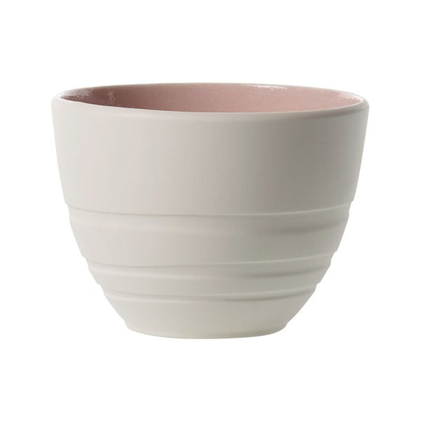 Baltas ir rožinis porceliano puodelis Villeroy & Boch Leaf, 450 ml