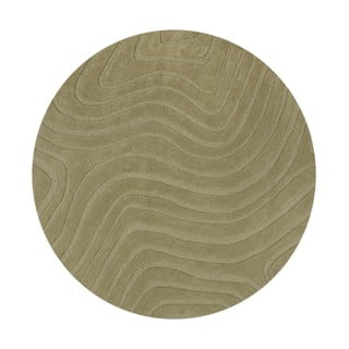 Rankų darbo iš vilnos apvalios formos kilimas khaki spalvos ø 160 cm Mesmerise Sage – Flair Rugs