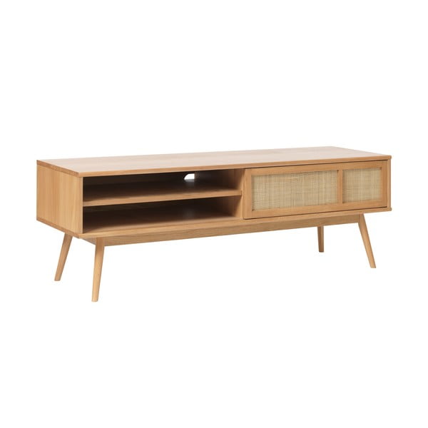 TV spintelė natūralios spalvos iš ąžuolo 150x50 cm Barrali – Unique Furniture-image-3