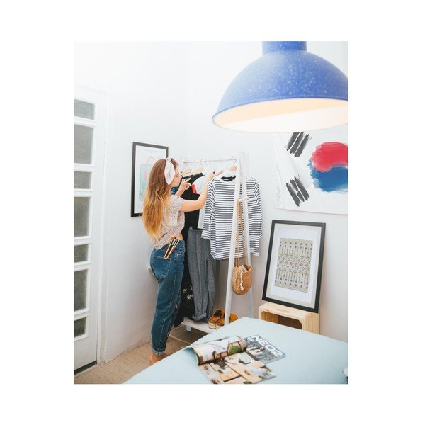 Baltas drabužių stovas Really Nice Things-image-1